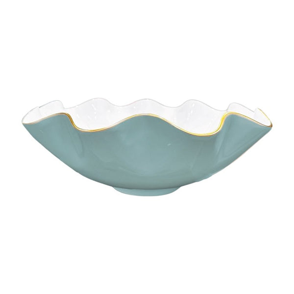 Beatriz Ball Serveware Beatriz Ball ENCANTO Carola Extra Large Bowl (Turquoise and White)