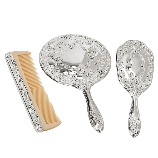 Creative Gifts Giftware Comb, Brush Mirror- Ornate Dresser Set