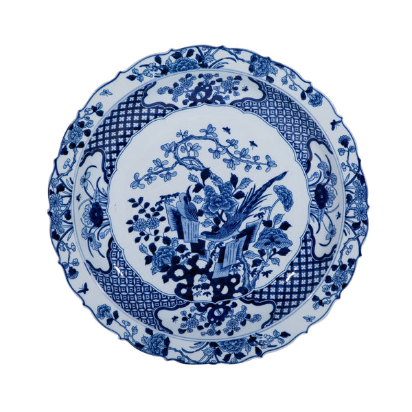 Legend of Asia Home Legend of Asia Blue And White Plate Pheasant Floral Motif