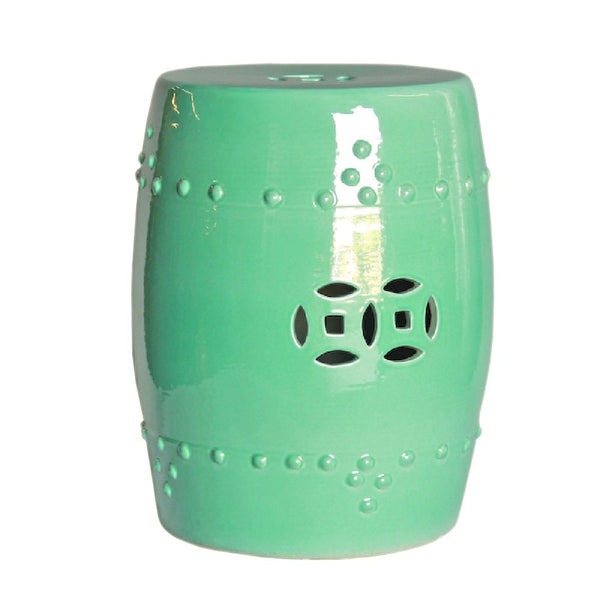 Legend of Asia Home Decor Legend of Asia Garden Stool - Tibetan Green