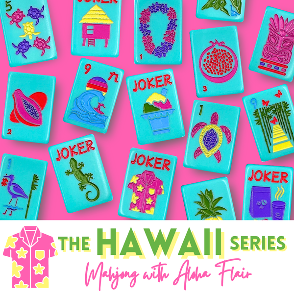 My Fair Mahjong Giftware THE HAWAII SERIES | Mahjong with Aloha Flair | American, Chinese, Riichi, Hong Kong, Singaporean