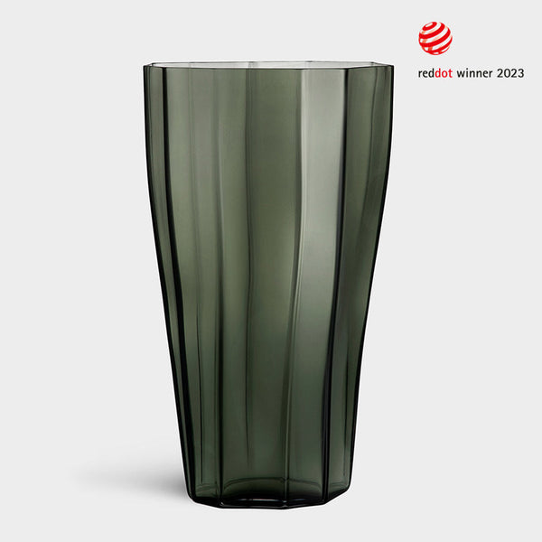 Orrefors Art Glass Orrefors Reed Vase Moss Green Large