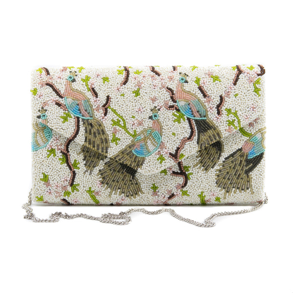 Tiana NY Designs Handbags Pastel Peacocks Envelope Clutch