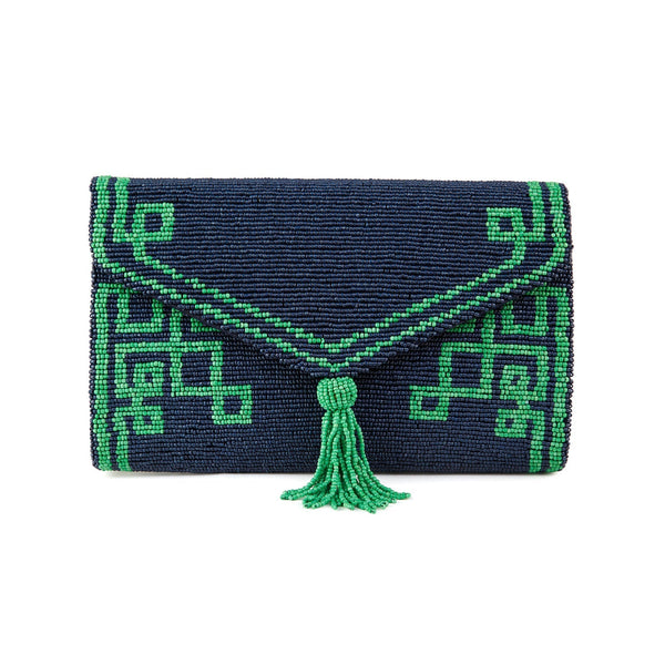 Tiana NY Designs Handbags Shanghai Navy Envelope Clutch