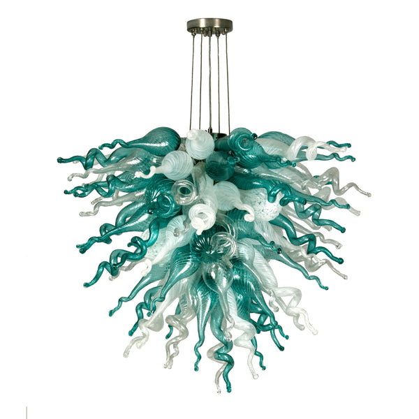 Viz Art Glass Art Glass ColorSelect Sea Spray Large Chandelier by Viz Glass