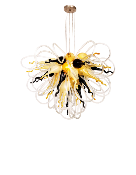 Viz Art Glass Lighting Viz Art Glass Orion Baltic Amber Small Blown Glass Chandelier