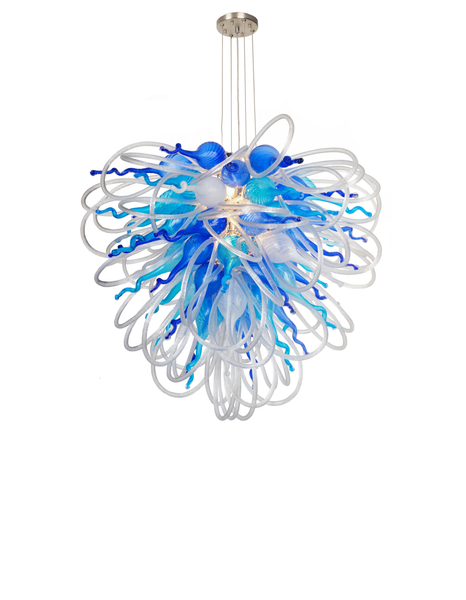 Viz Art Glass Lighting Viz Art Glass Orion Blue Love Large Blown Glass Chandelier