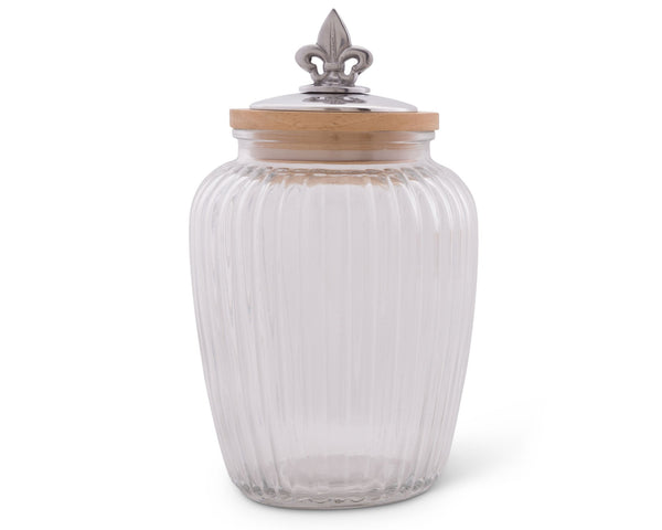 Arthur Court Giftware Arthur Court Fleur De Lis Glass Canister - Large 60 Oz