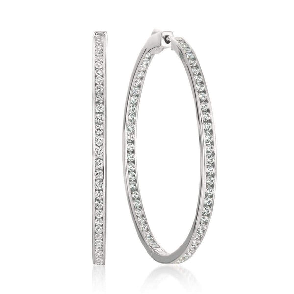 Crislu Jewelry CRISLU Classic Inside Out Hoop Earrings 2.0 Carat Finished in Pure Platinum