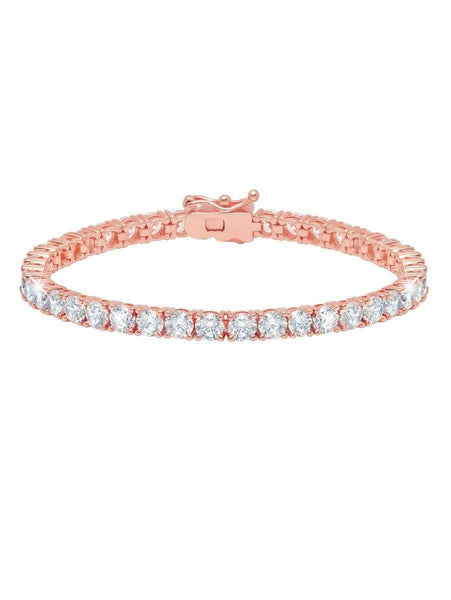 Crislu Jewelry CRISLU Classic Large Brilliant Tennis Bracelet Finished in 18KT Rose Gold - Size 7