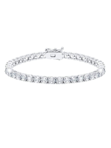 Crislu Jewelry CRISLU Classic Large Brilliant Tennis Bracelet Finished in Pure Platinum - Size 7.5