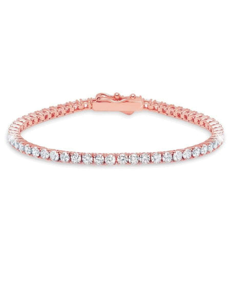 Crislu Jewelry CRISLU Classic Medium Brilliant Tennis Bracelet Finished in 18KT Rose Gold - Size 7.5
