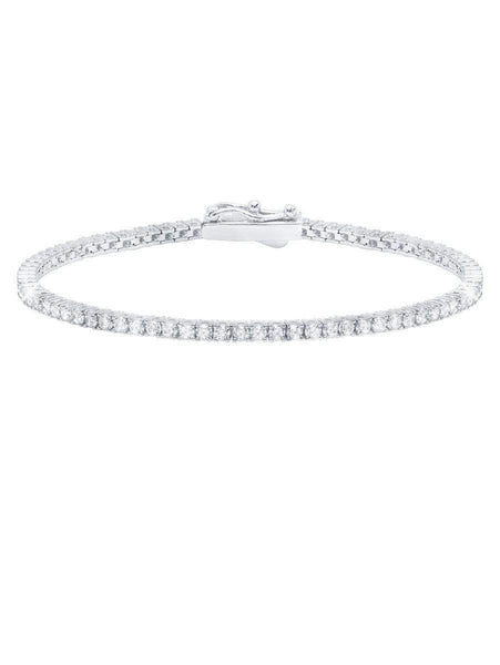 Crislu Jewelry CRISLU Classic Small Brilliant Tennis Bracelet Finished in Pure Platinum - Size 6.5