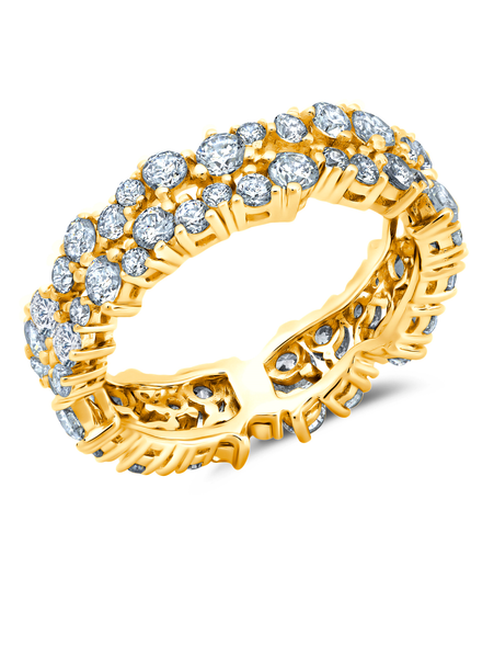 Crislu Jewelry 5 Crislu Cluster Small Eternity Ring Finished In 18kt Yellow Gold