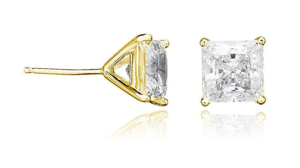 Crislu Jewelry Crislu Princess Cut Earrings Gold 4.0 kt