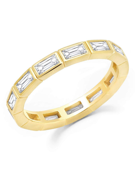 Crislu Jewelry Crislu Prism II Eternity Band finished in 18kt Gold Size 7