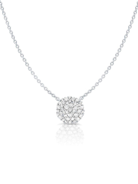 Crislu Jewelry Crislu Round Glisten Necklace finished in Pure Platinum