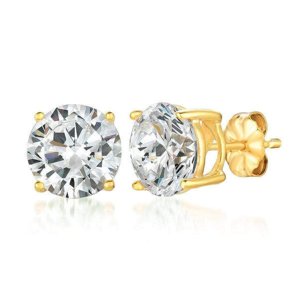 Crislu Jewelry CRISLU Solitaire Brilliant Earrings 6.00 Carat Finished in 18KT Gold