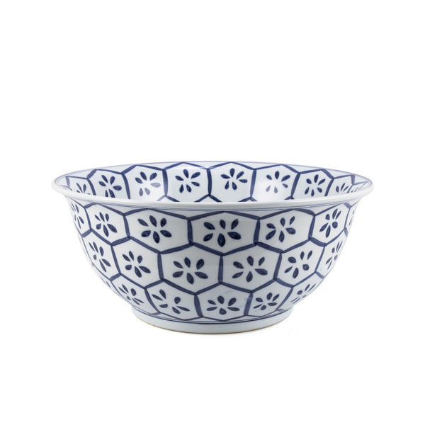 Legend of Asia Giftware Legend of Asia Blue And White Porcelain Bowl Turtle Shell Motif