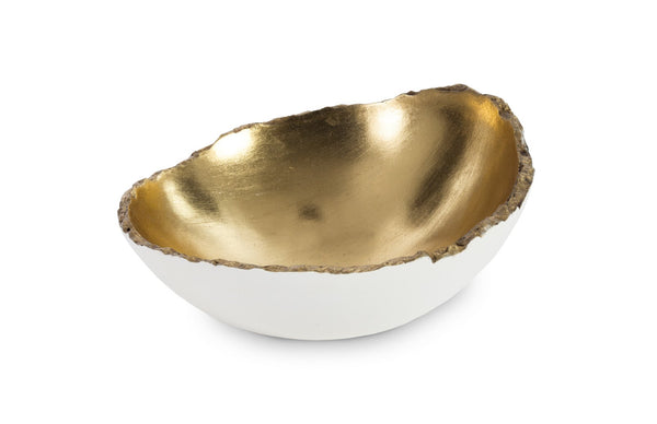 Phillips Collection Home Phillips Collection Broken Egg Bowl, White and Gold Leaf