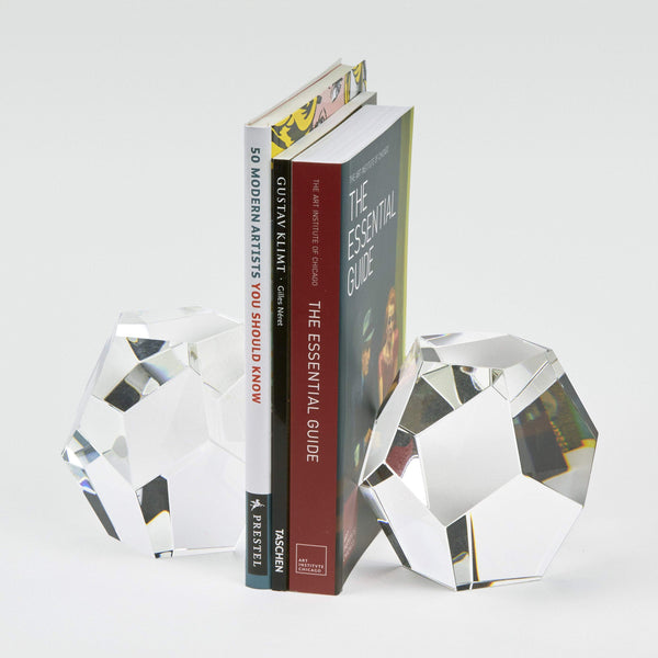 Tizo Designs Crystal Round Diamond Cut Bookends
