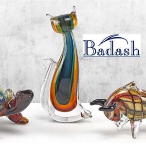 Badash Crystal Allura Murano Style Art Glass Multi-Color Floppy