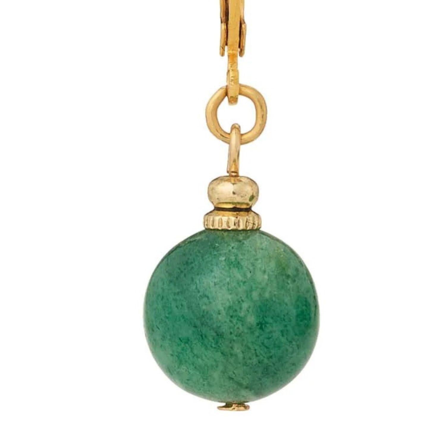 Olivia Riegel Green Aventurine Drop Earrings Green