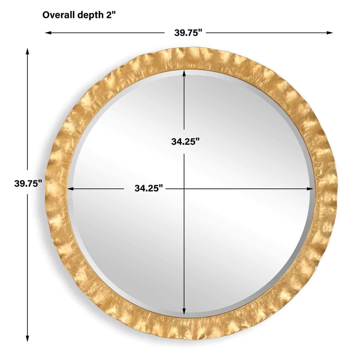 Uttermost Haya Round Mirror, Gold - CLOSEOUT