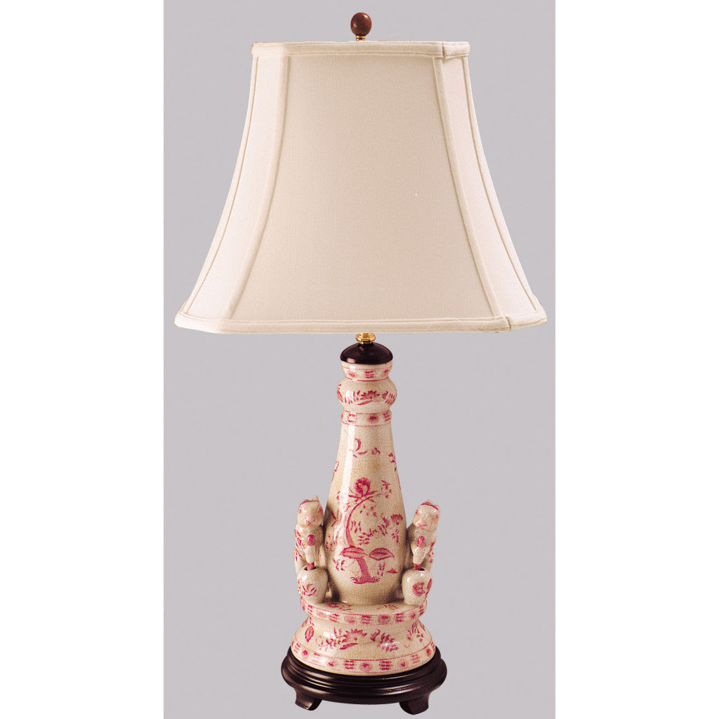 Danny's Fine Porcelain (Pe263c-12-Cs0853) 24" Bunny Candle Stick Lamp – Pink Floral - CLOSEOUT