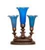 13" High Blue Tiffany Pond Lily 3 LT Mantelabra Accent Lamp