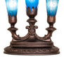 13" High Blue Tiffany Pond Lily 3 LT Mantelabra Accent Lamp