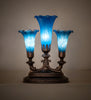 13" High Blue Tiffany Pond Lily 3 LT Mantelabra Accent Lamp
