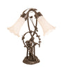 17" High White Tiffany Pond Lily 2 Light Trellis Girl Accent Lamp