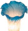 13" High Pink/Blue Tiffany Pond Lily Twin Cherub Accent Lamp