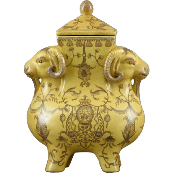 Danny's Fine Porcelain Footed Rect Jar - Crown