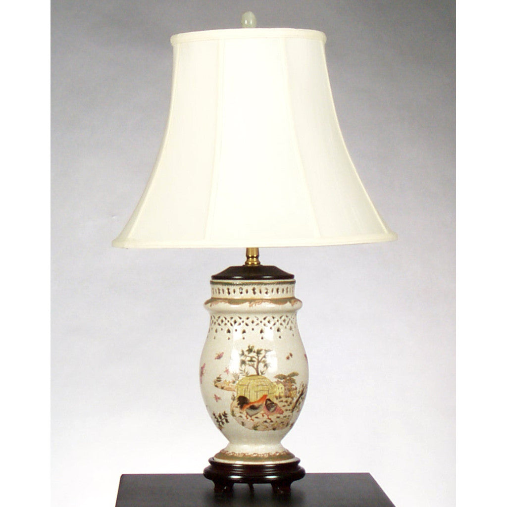 Danny's Fine Porcelain 26" Round Vase Lamp – Hen & Rooster - CLOSEOUT
