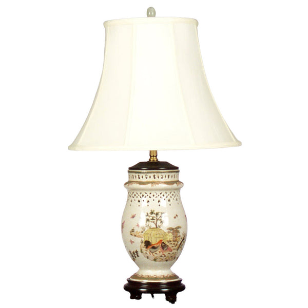 Danny's Fine Porcelain 26" Round Vase Lamp – Hen & Rooster - CLOSEOUT