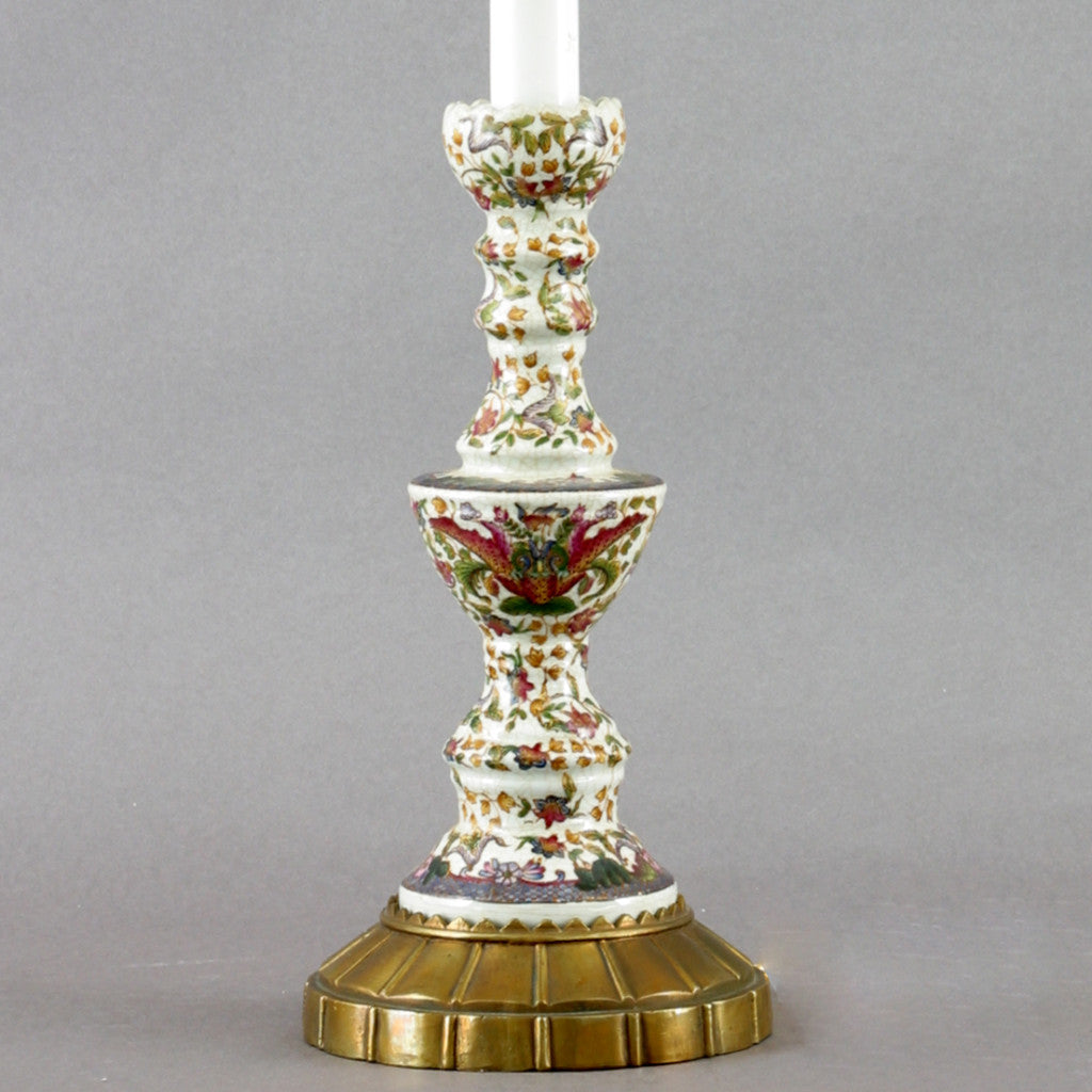 Danny's Fine Porcelain (Pbze316c-X1350) 16x16x29 Candlestick with Bronze Stand – Chekian Lotus (125-14-Be) - CLOSEOUT