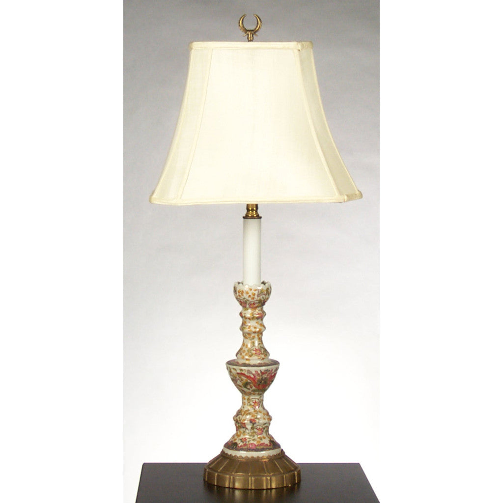 Danny's Fine Porcelain (Pbze316c-X1350) 16x16x29 Candlestick with Bronze Stand – Chekian Lotus (125-14-Be) - CLOSEOUT