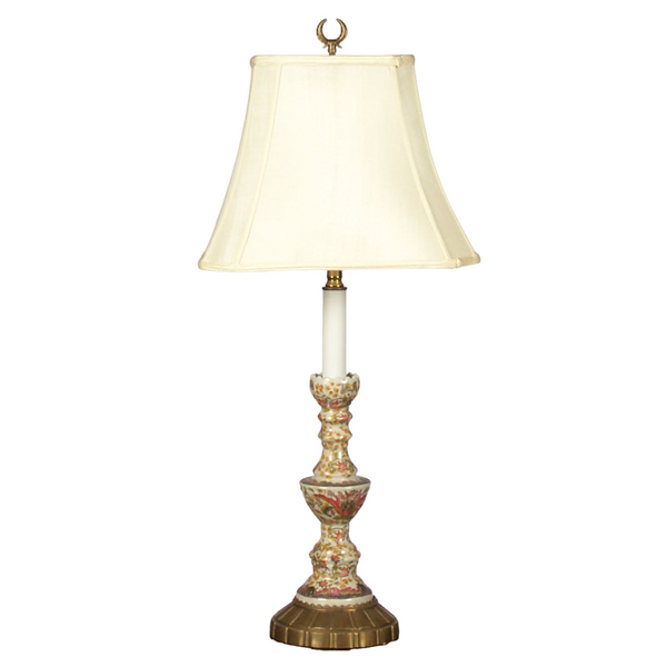 Danny's Fine Porcelain (Pbze316c-X1350) 16x16x29 Candlestick with Bronze Stand – Chekian Lotus (125-14-Be) - CLOSEOUT