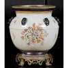 Danny's Fine Porcelain (Bza229-12-X1349) 11x11x15 Fishbowl with Bronze Stand – Antoinette Rose - CLOSEOUT