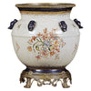 Danny's Fine Porcelain (Bza229-12-X1349) 11x11x15 Fishbowl with Bronze Stand – Antoinette Rose - CLOSEOUT