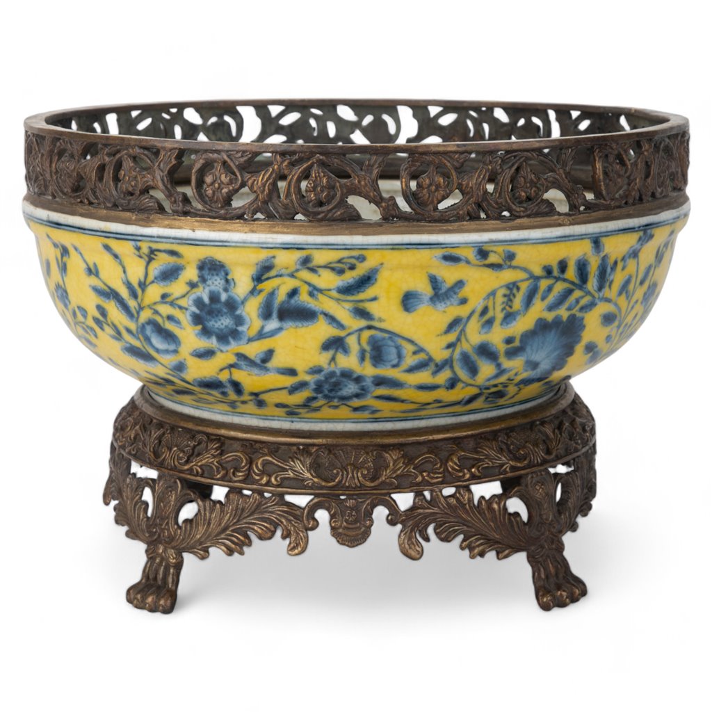 Danny's Fine Porcelain Hand Painted Porcelain Tureen with Bronze Ormolu - CLOSEOUT