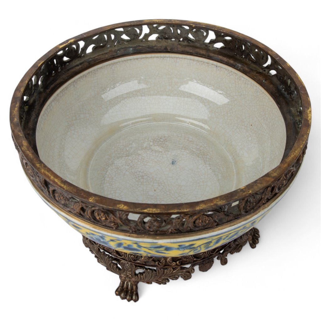 Danny's Fine Porcelain Hand Painted Porcelain Tureen with Bronze Ormolu - CLOSEOUT
