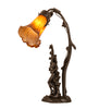 17" High Amber Tiffany Pond Lily 2 Light Trellis Girl Accent Lamp