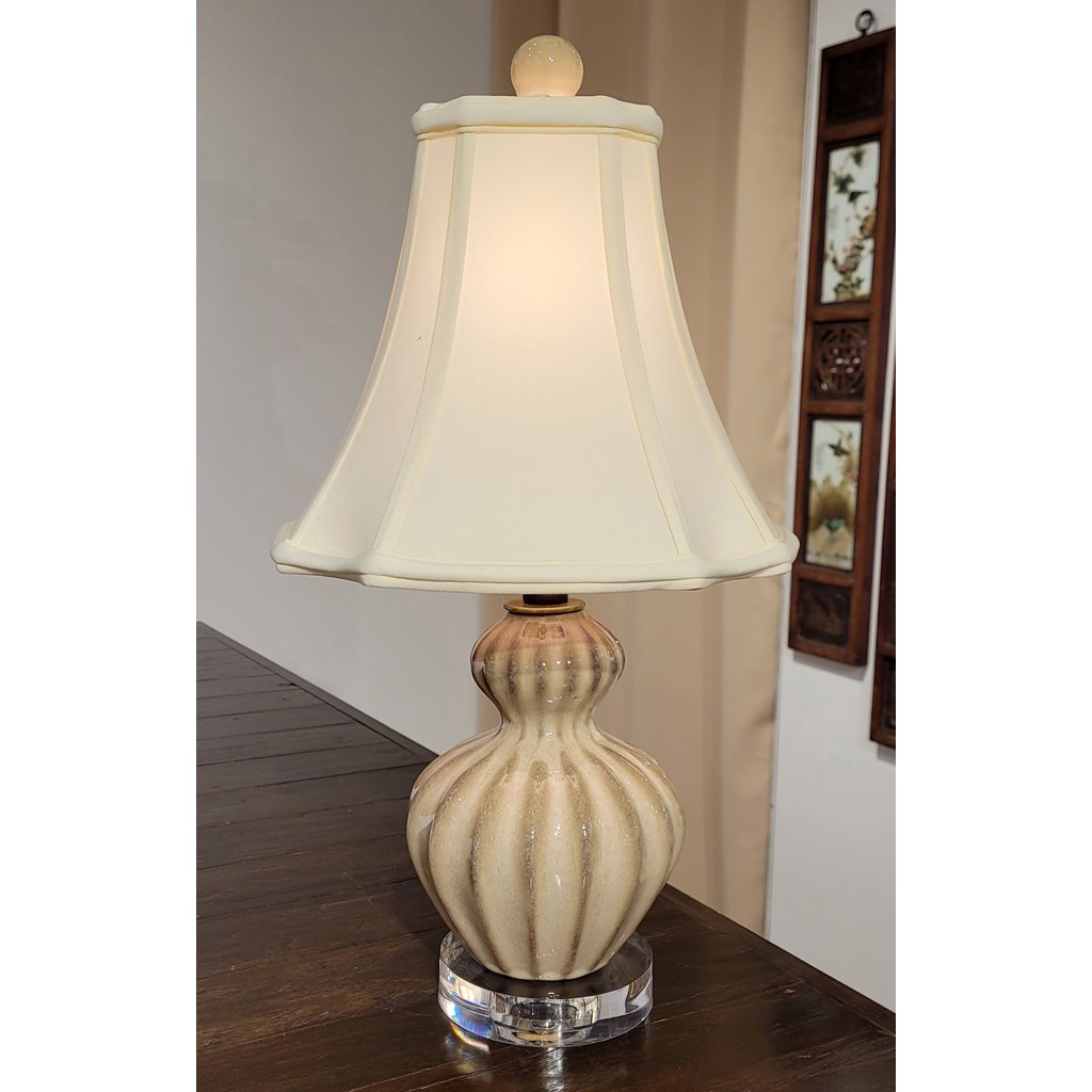 Danny's Fine Porcelain Petite Gourd Lamp- Sandy Acrylic Base