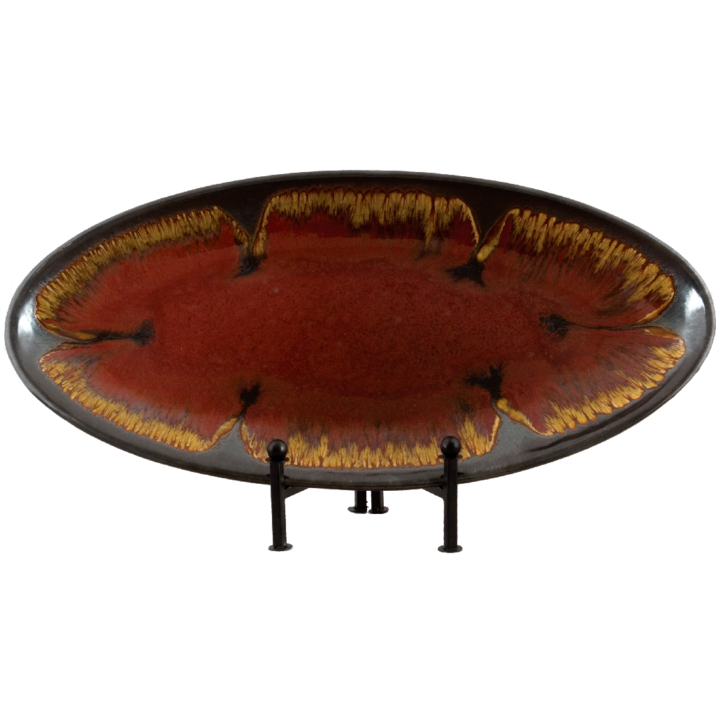 Danny's Fine Porcelain Oval Platter - Red (plate Stand Sold Separately) 11914