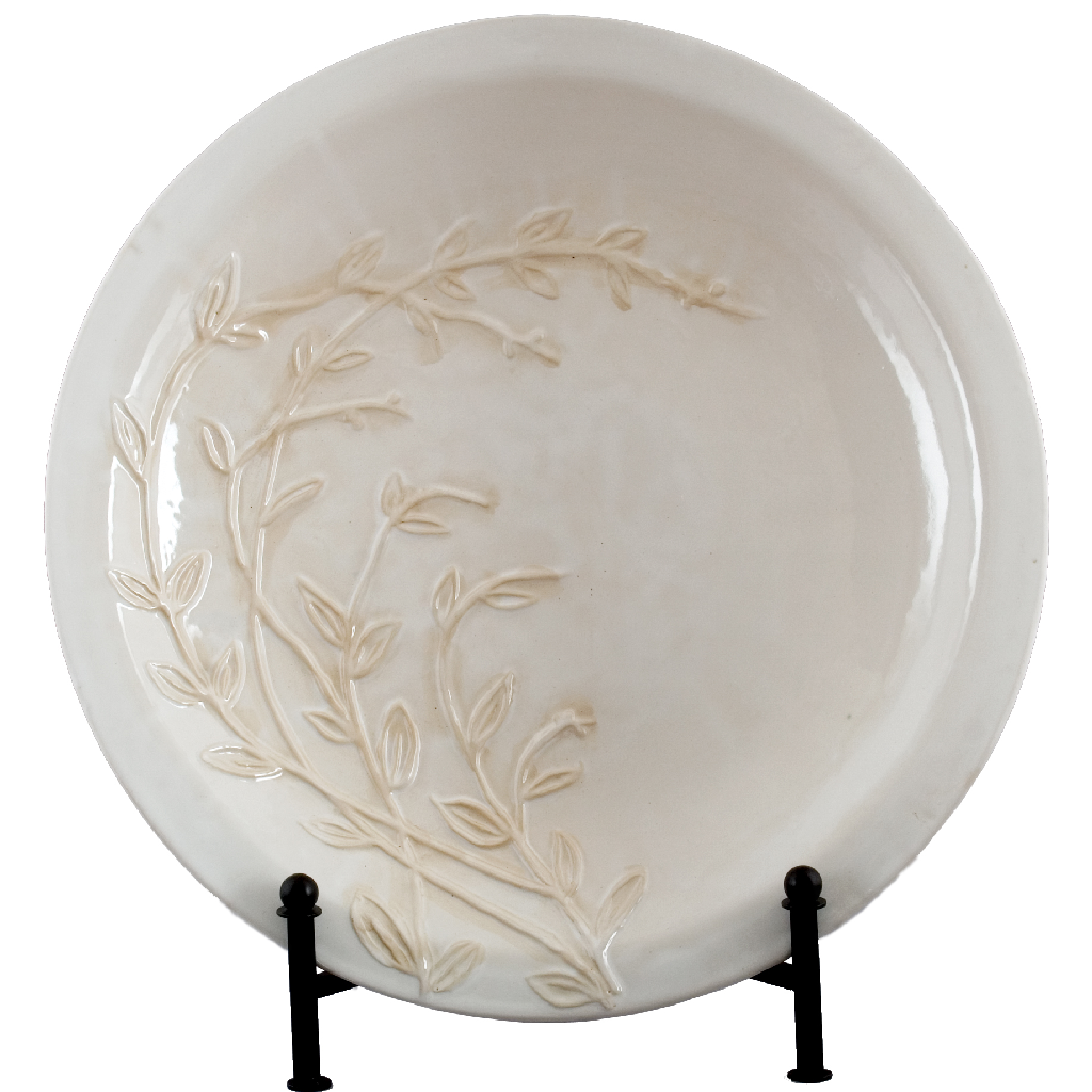 Danny's Fine Porcelain Harvest Leaf Platter-Cream (plate Stand Sold Separately: 11937)