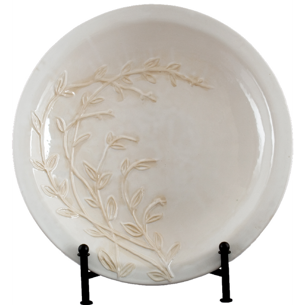 Danny's Fine Porcelain Harvest Leaf Platter-Cream (plate Stand Sold Separately: 11937)