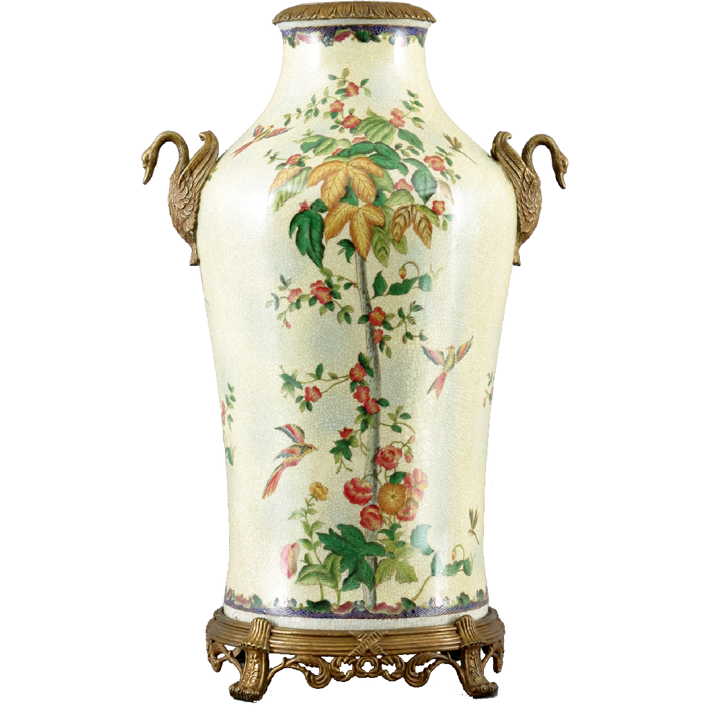 Danny's Fine Porcelain Jar with Bronze Stand - CLOSEOUT